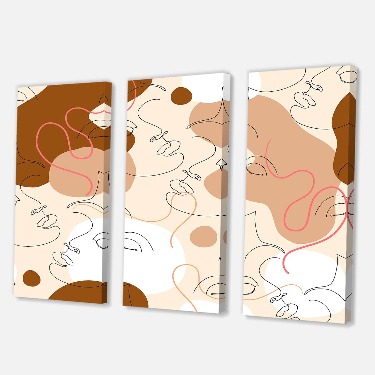 Designart - One Line Drawing Of Beautiful Woman - Modern Canvas Wall Art Print